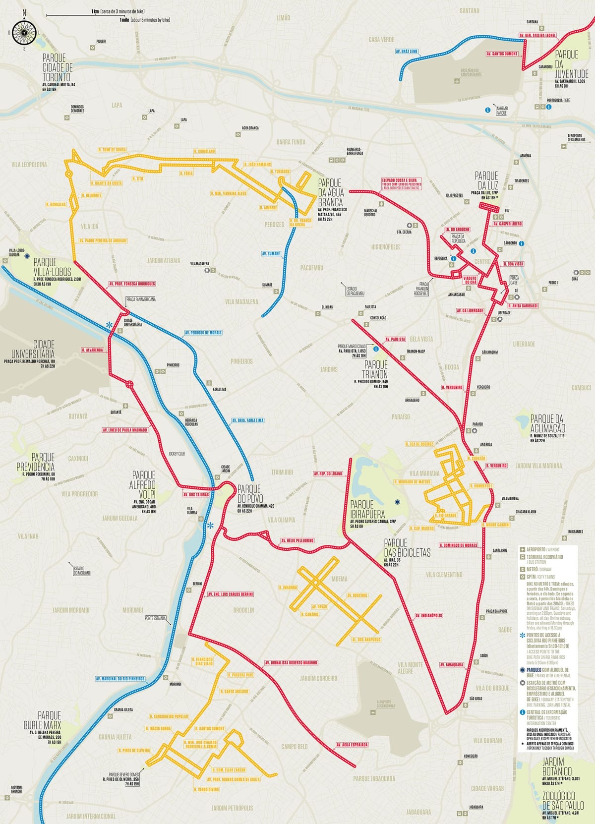 São Paulo bicicleta hartă