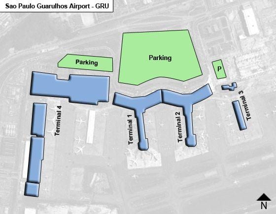 Sao Paulo guarulhos international airport terminal hartă