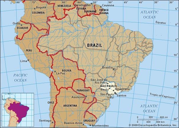 São Paulo hartă geografică