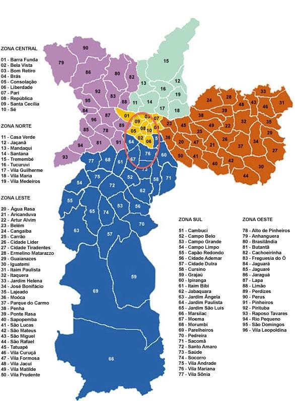 São Paulo municipalități hartă