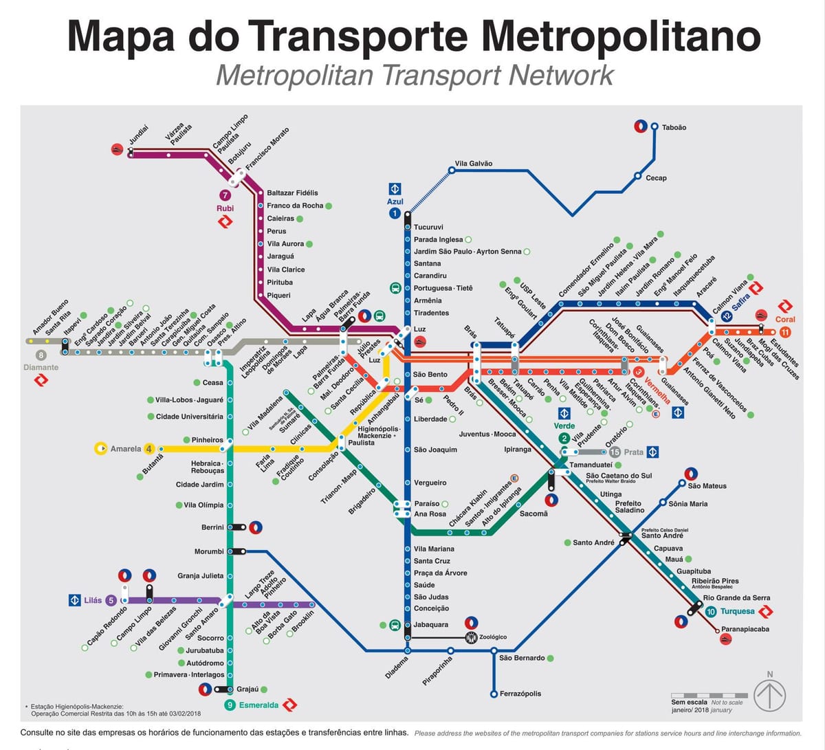 São Paulo transport hartă